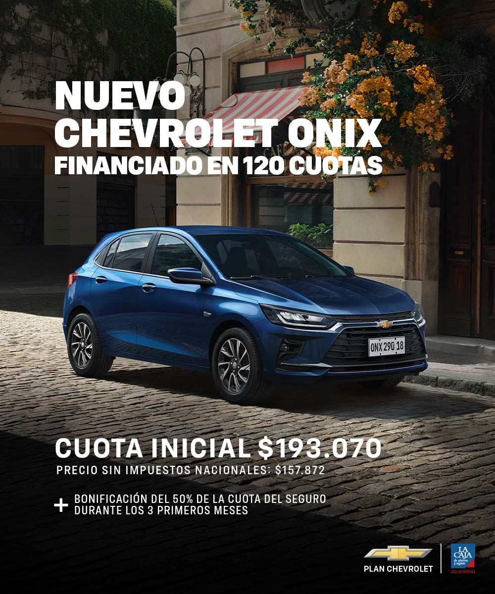 Chevrolet Onix financiado en 120 cuotas