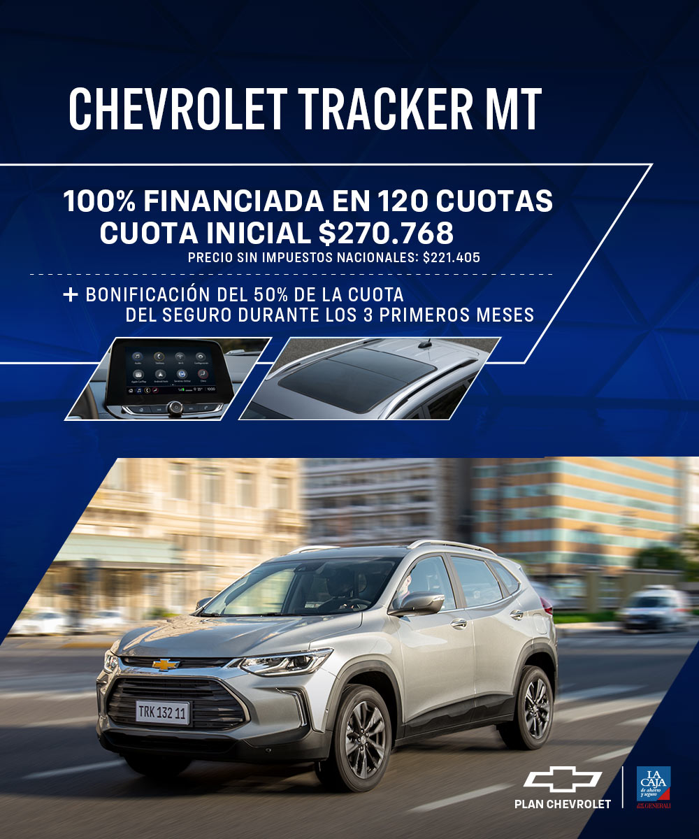Accedé a tu Chevrolet Tracker 100% financiada en 120 cuotas