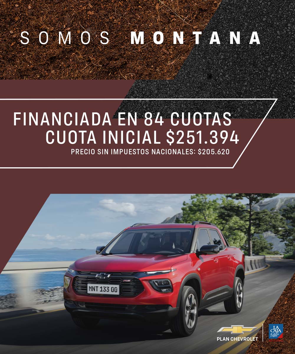 Chevrolet Montana RS financiada en 84 cuotas
