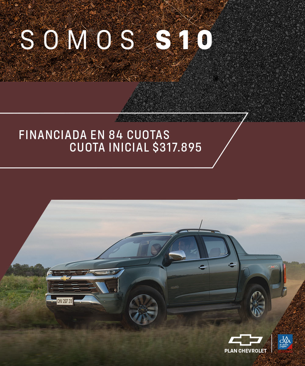 Accedé a tu Chevrolet S10 financiada en 84 cuotas